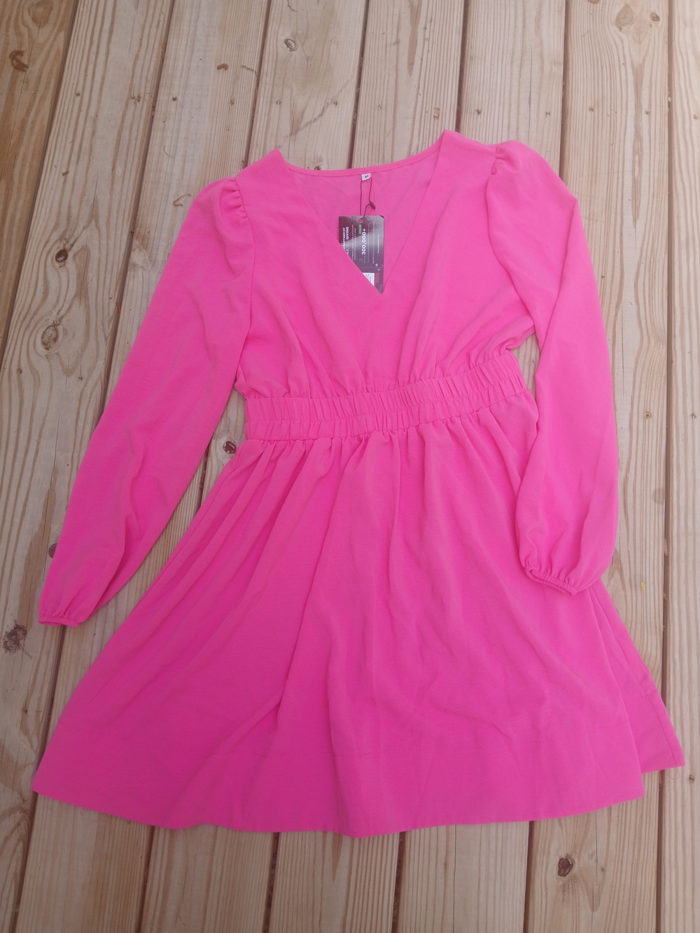 Hot Pink V-Neck Dress with Tag